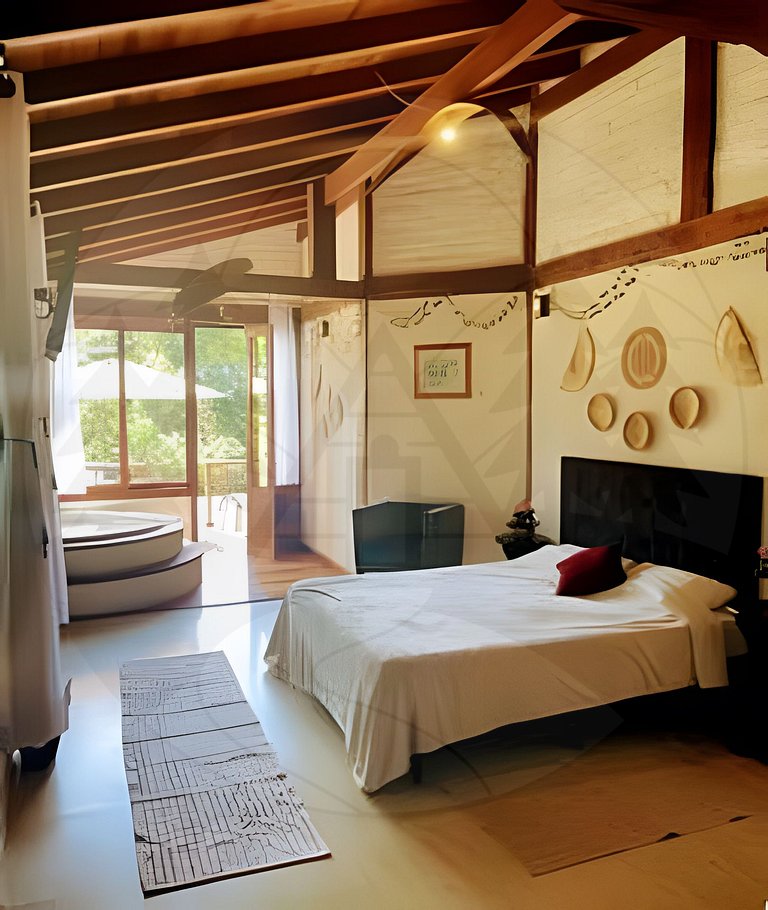 Suíte c/ Café, Hidro, Lareira e Piscina - 20min SP