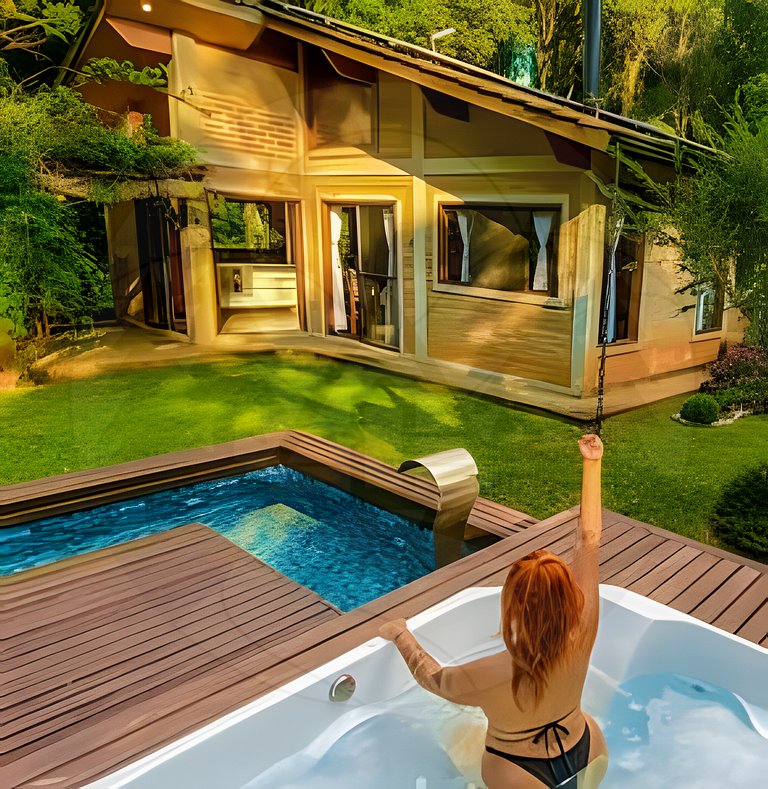 Refúgio com Hidro e Lareira na Serra da Cantareira