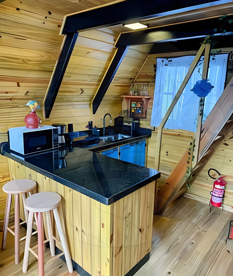 Cabana c/ Hidro, Lareira e Café na Rota do Vinho