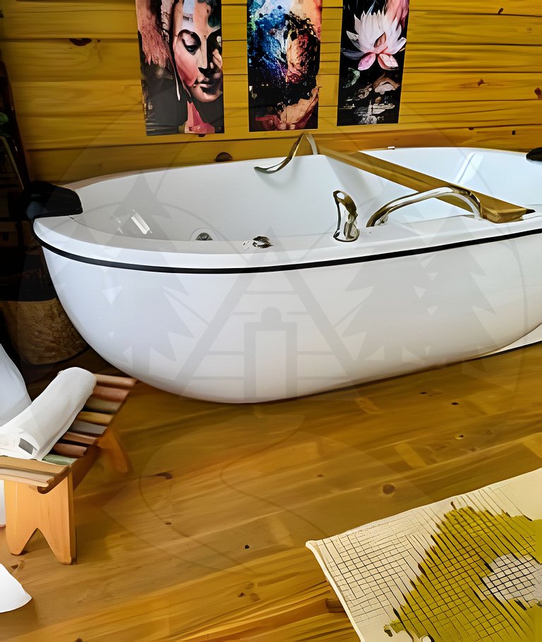 Cabana c/ Hidro, Lareira e Café na Rota do Vinho