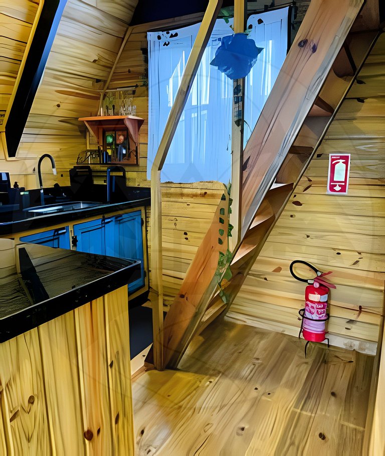 Cabana c/ Hidro, Lareira e Café na Rota do Vinho