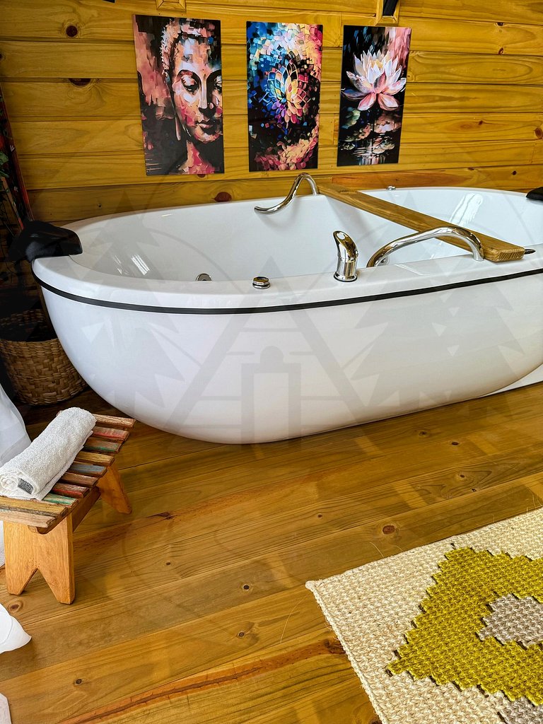 Cabana c/ Hidro, Lareira e Café na Rota do Vinho