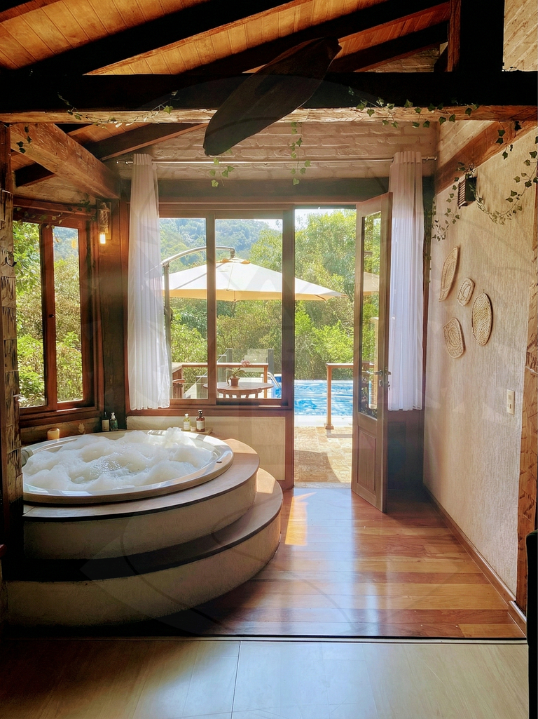 Suíte c/ Café, Hidro, Lareira e Piscina - 20min SP