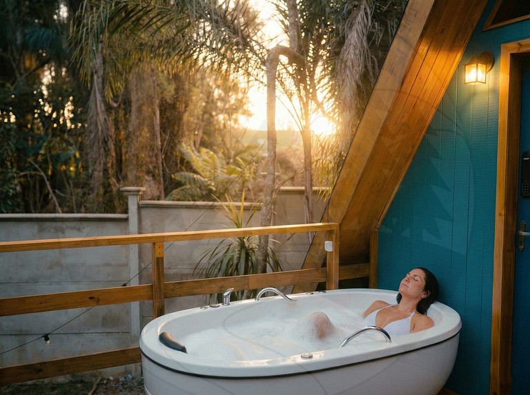 Cabana c/ Banheira e Lareira na Rota do Vinho